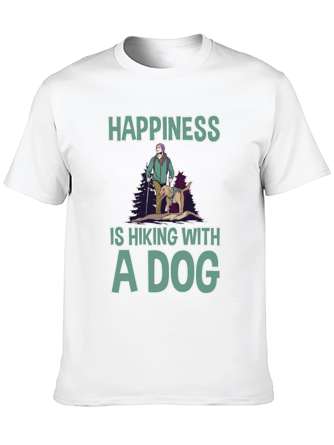 Black Happiness is Hiking With A Dog T-Shirt view 10