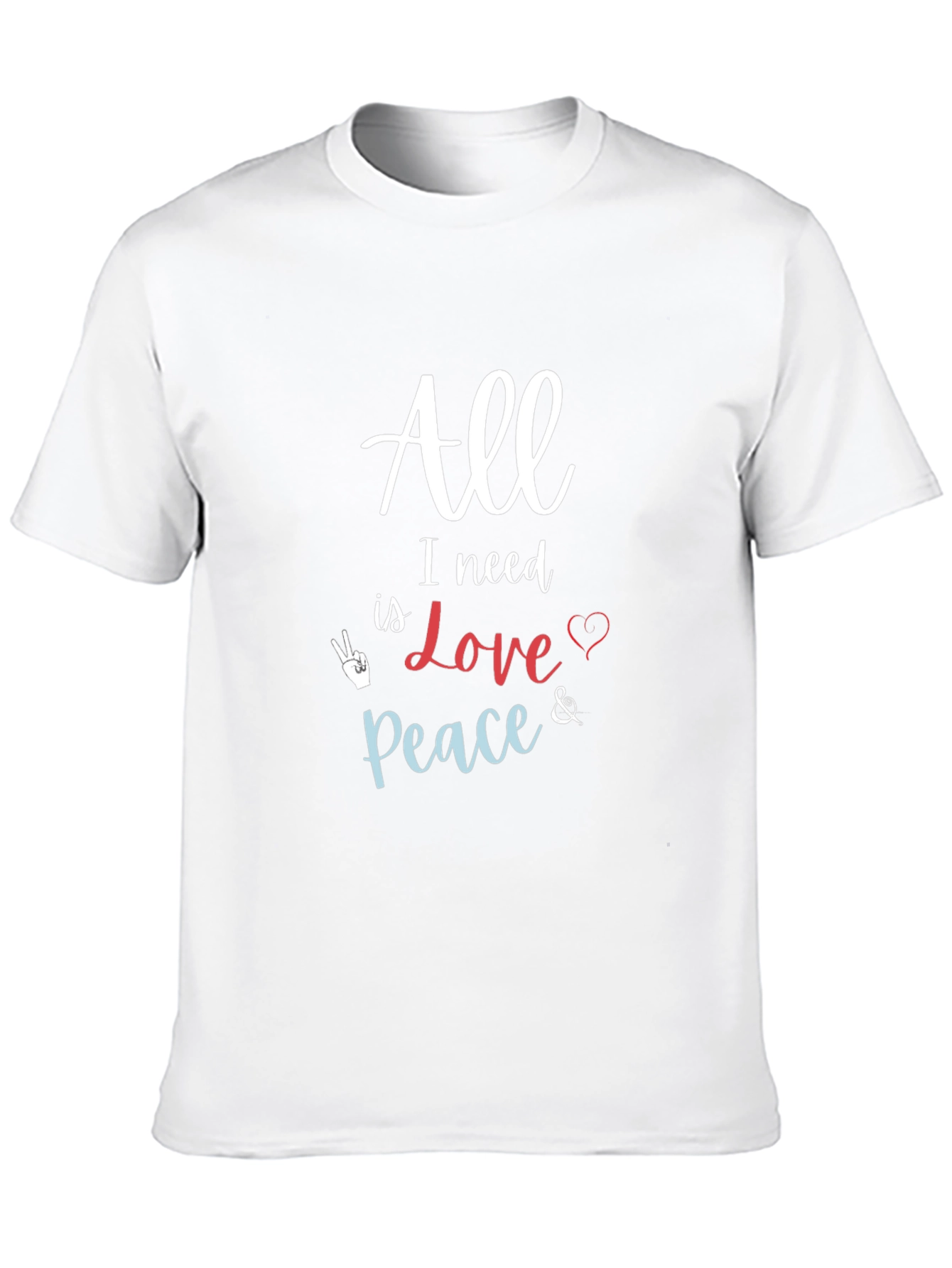 Black All I Need Love & Peace Black T-Shirt view 10