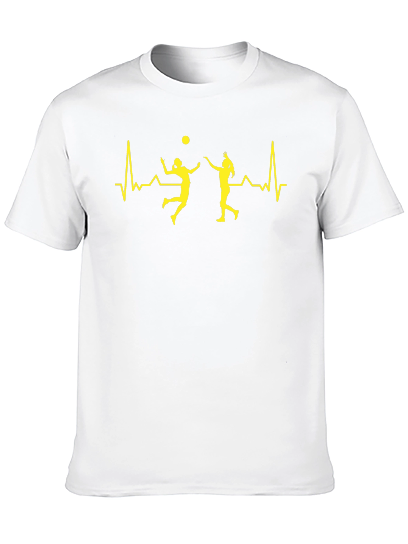 Volleyball Heartbeat Graphic Tee - Black - 10