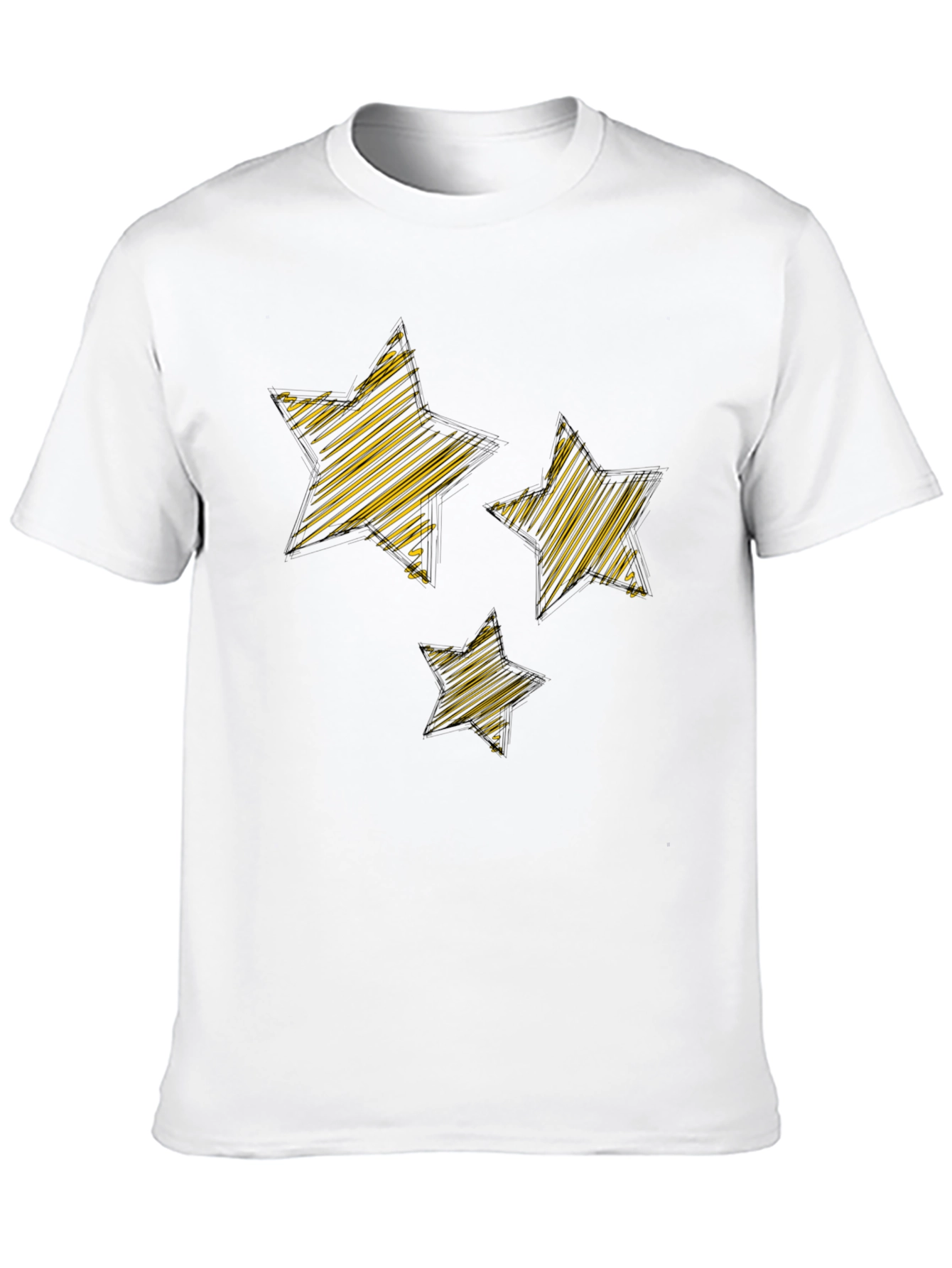 Black Stylish Black Tee with Gold Star Design - Casual Comfort view 10