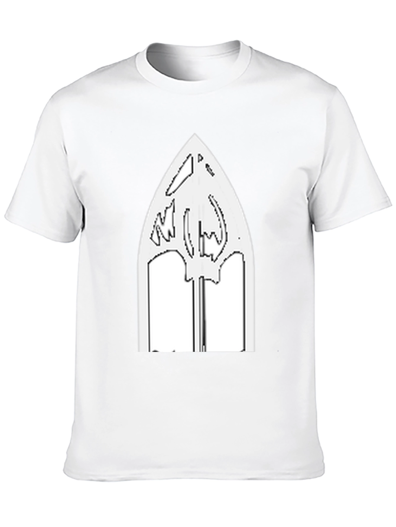 Black Men's Black T-Shirt with White Graphic view 10