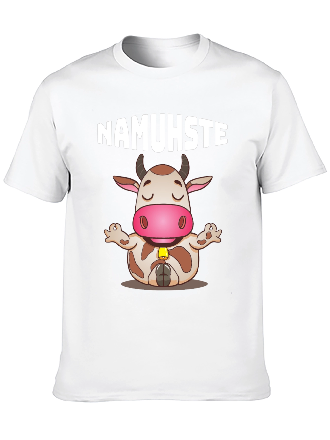 Black Namuhste Cow Yoga T-Shirt - Funny Graphic Tee view 10