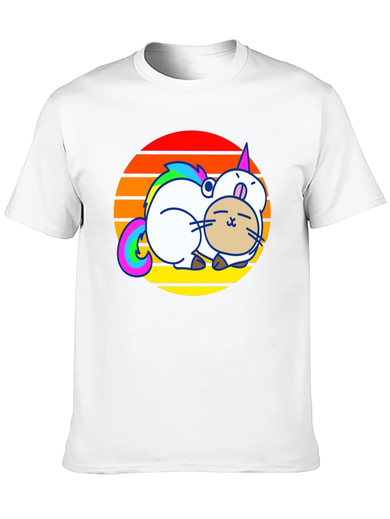 Black Unicorn Cat Sunset Graphic T-Shirt view 10