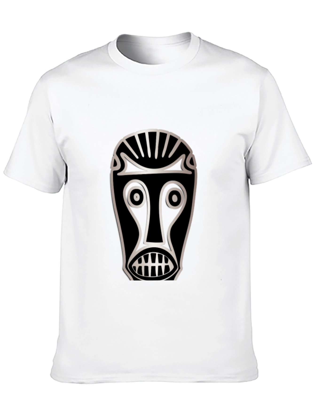Black Tribal Mask Graphic T-Shirt - Unique Design view 10