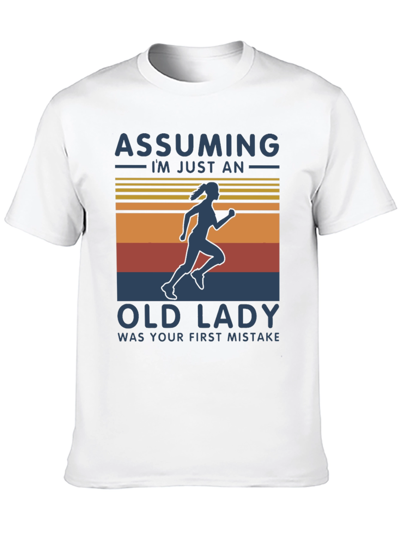 Black Assuming Old Lady Black Graphic T-Shirt view 10