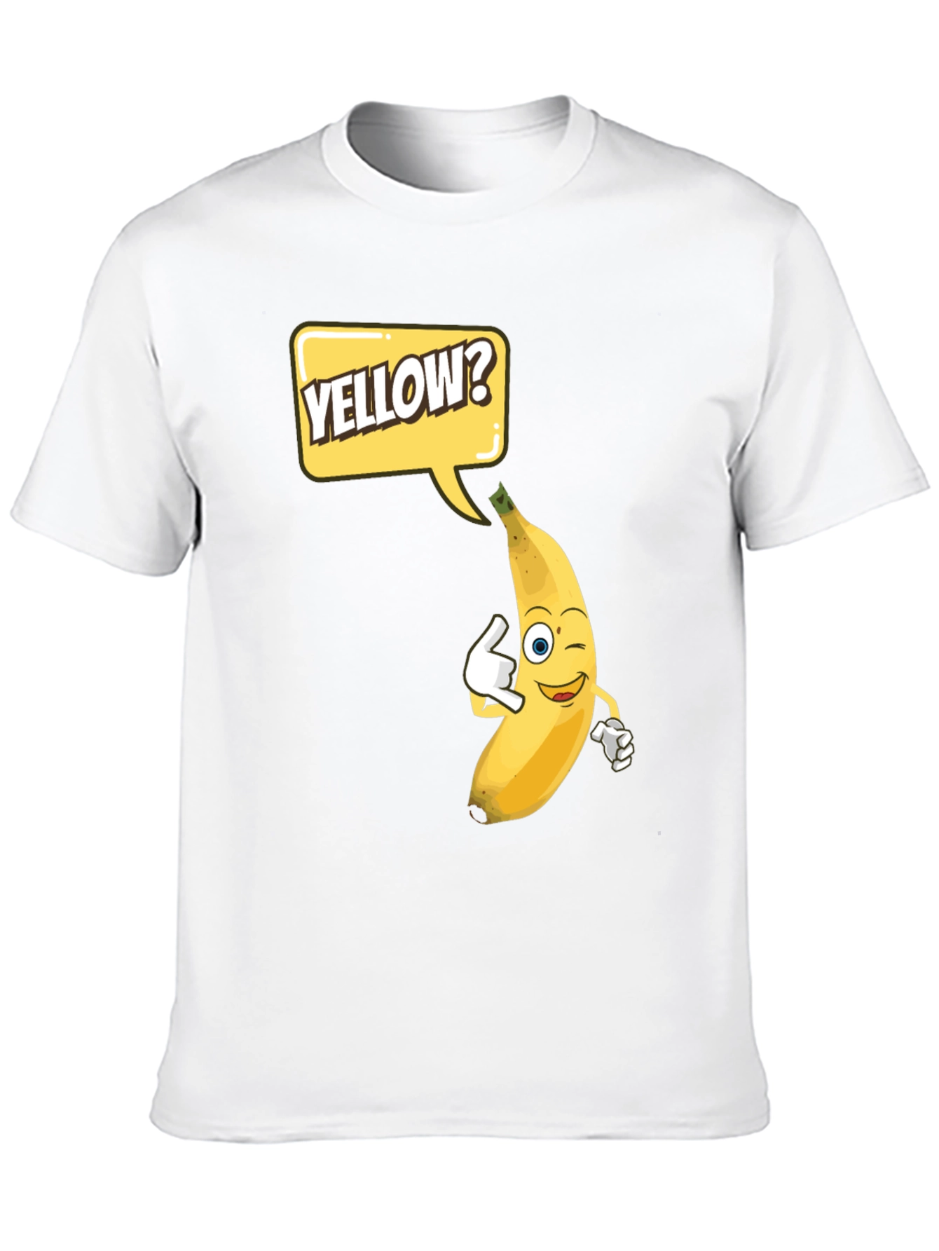 Black Funny Banana 'Yellow?' Graphic T-Shirt view 10