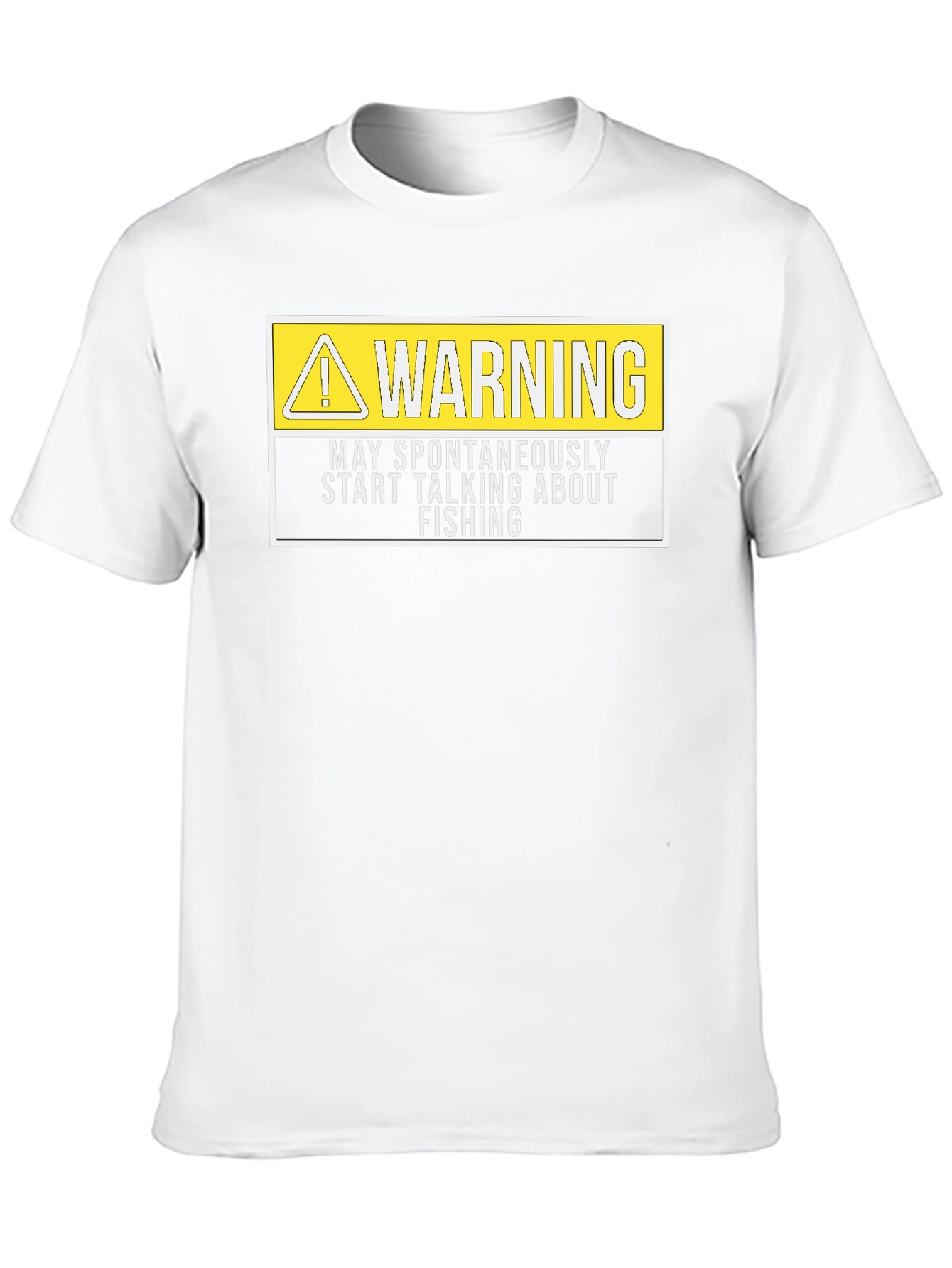 Black Funny Fishing Warning T-Shirt - Men's Black Graphic Tee view 10