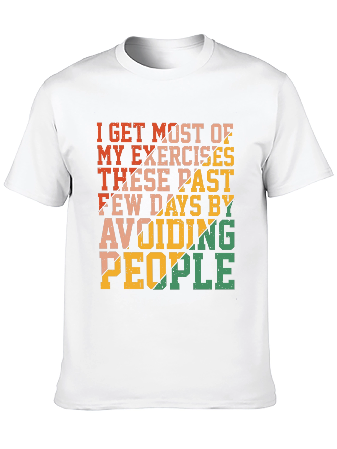 Black Funny Exercise Avoid People Graphic T-Shirt view 10