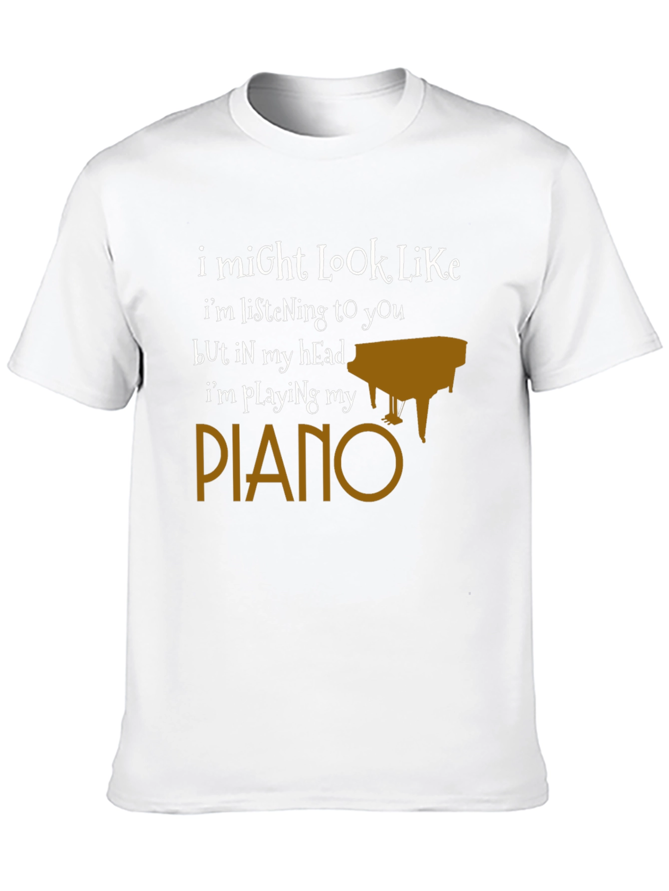 Black Funny Piano T-Shirt - I'm Playing My Piano view 10