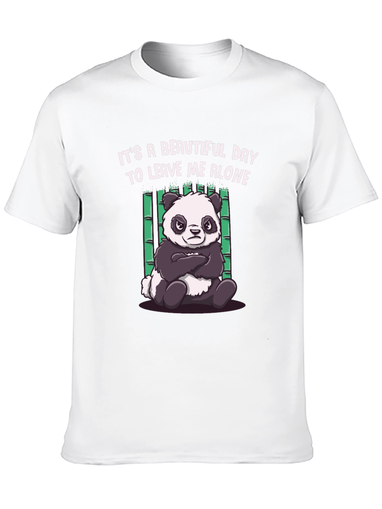Black Grumpy Panda Graphic Tee - Leave Me Alone T-Shirt view 10
