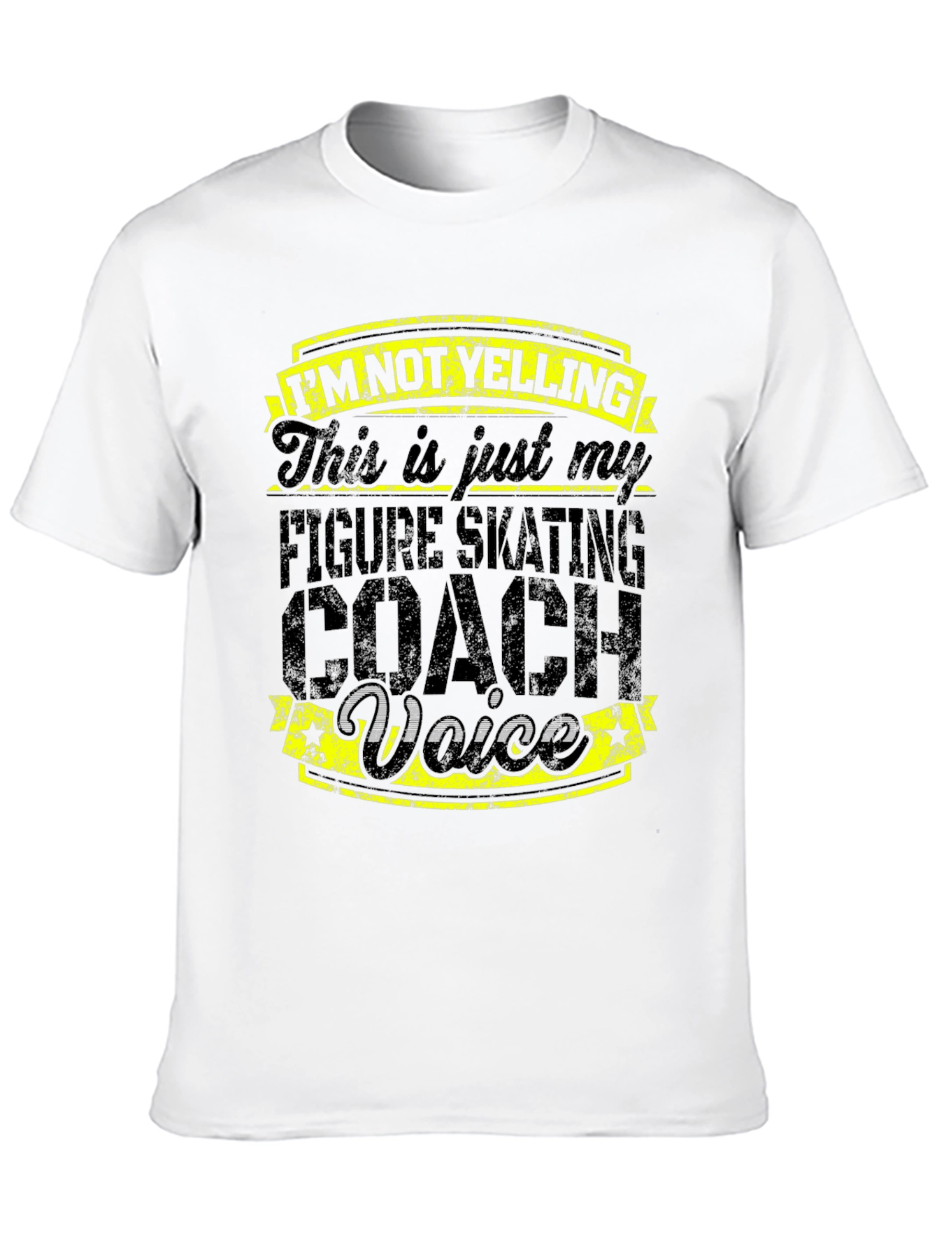 Black Figure Skating Coach T-Shirt - I'm Not Yelling Voice view 10