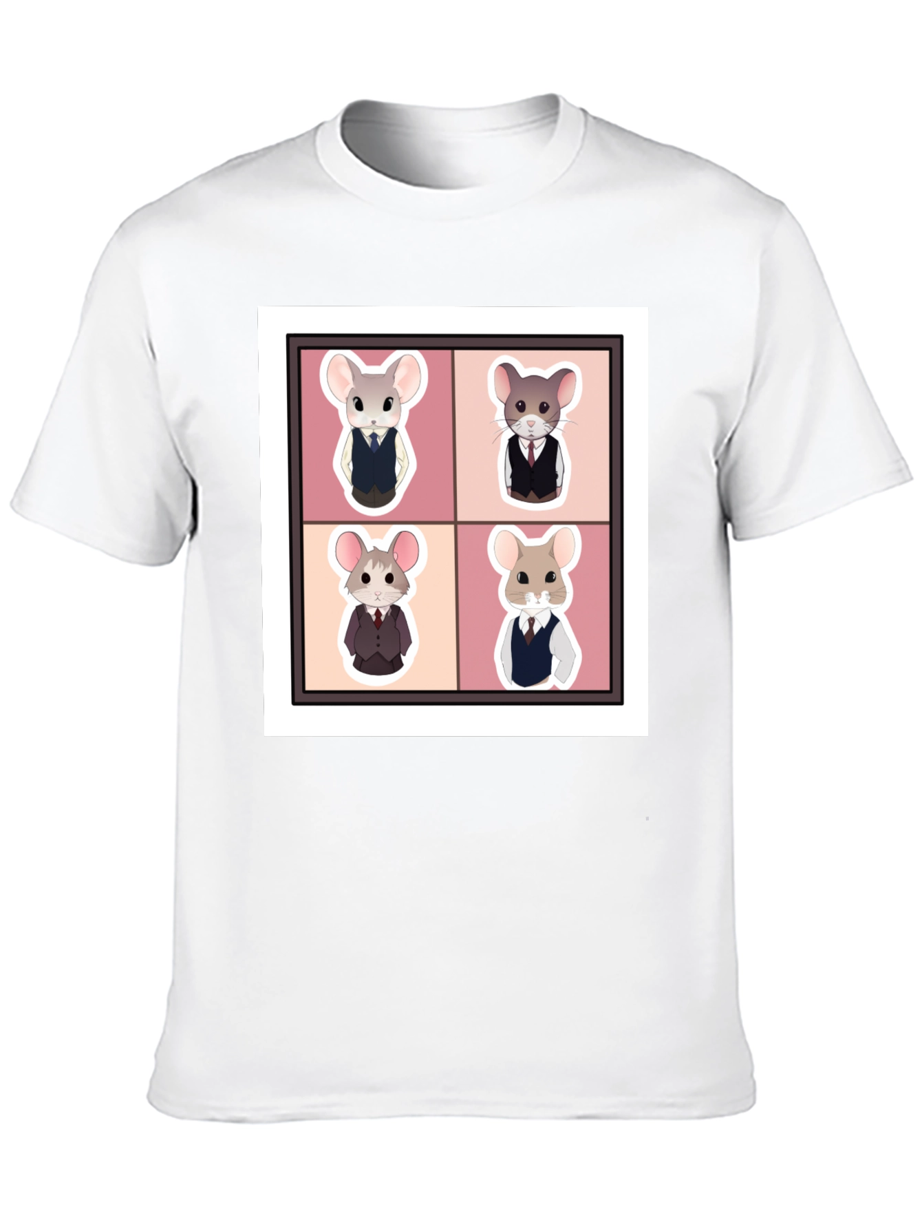 Black Stylish Mouse Portrait Black T-Shirt view 10