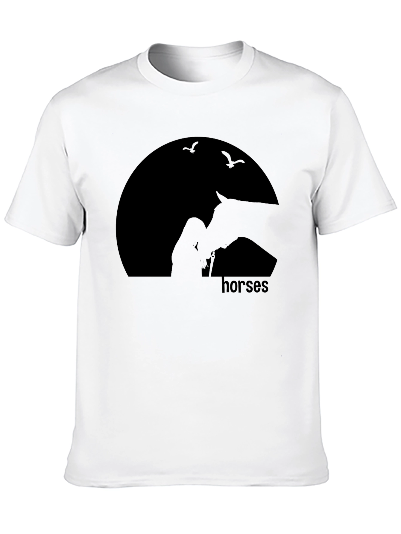 Black Horses Silhouette T-Shirt - Unisex Black Tee view 10