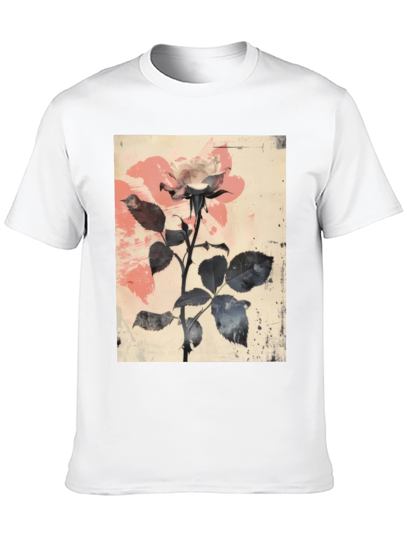 Black Floral Rose Graphic Tee - Black view 10