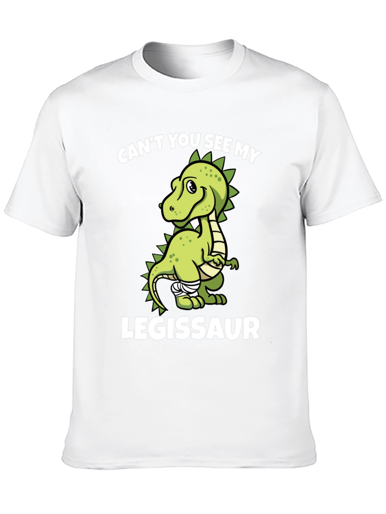 Black Legissaur T-Shirt - Funny Dinosaur Injury Tee view 10