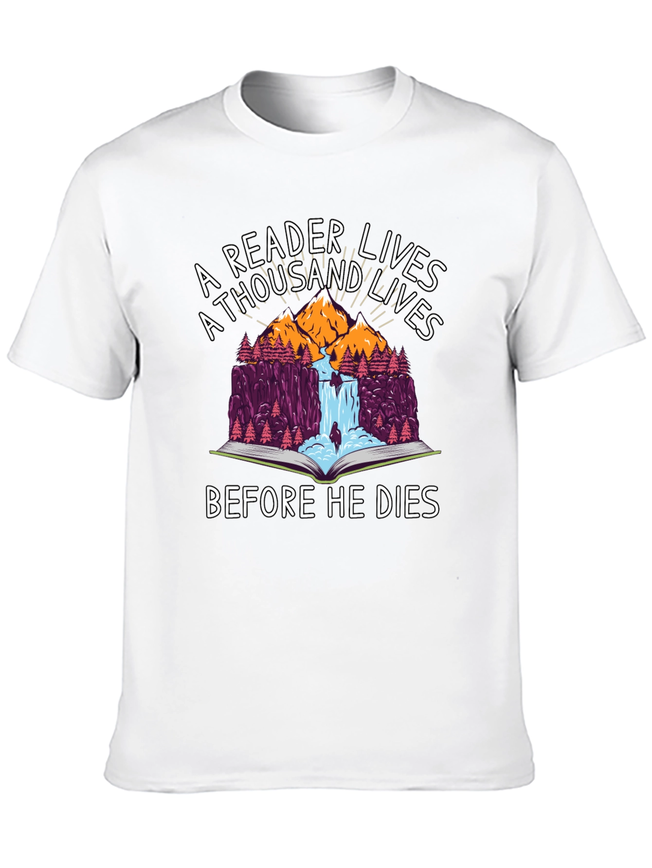 Black A Reader Lives a Thousand Lives Graphic T-Shirt view 10
