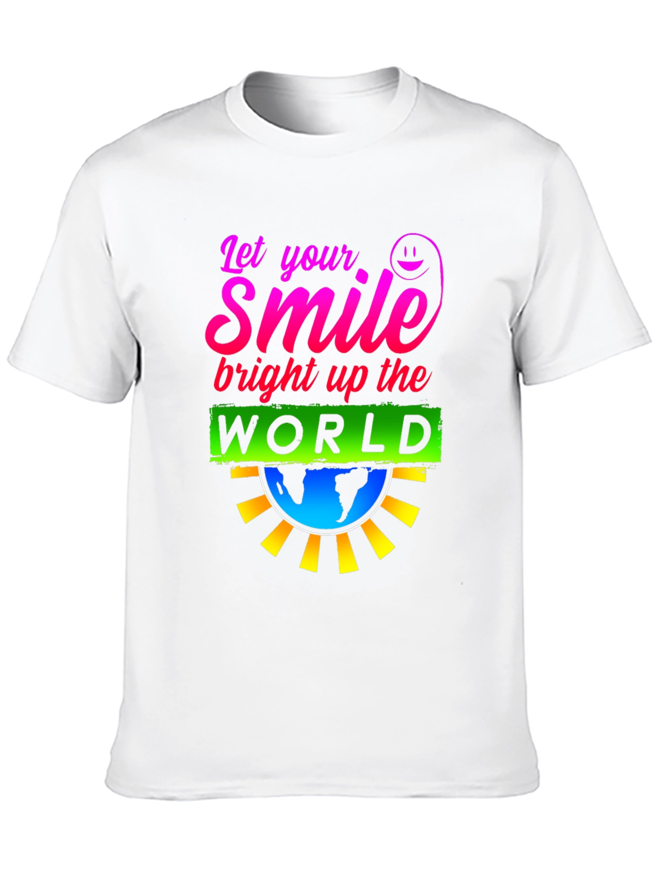 Black Smile World Graphic T-Shirt - Brighten Your Day view 10