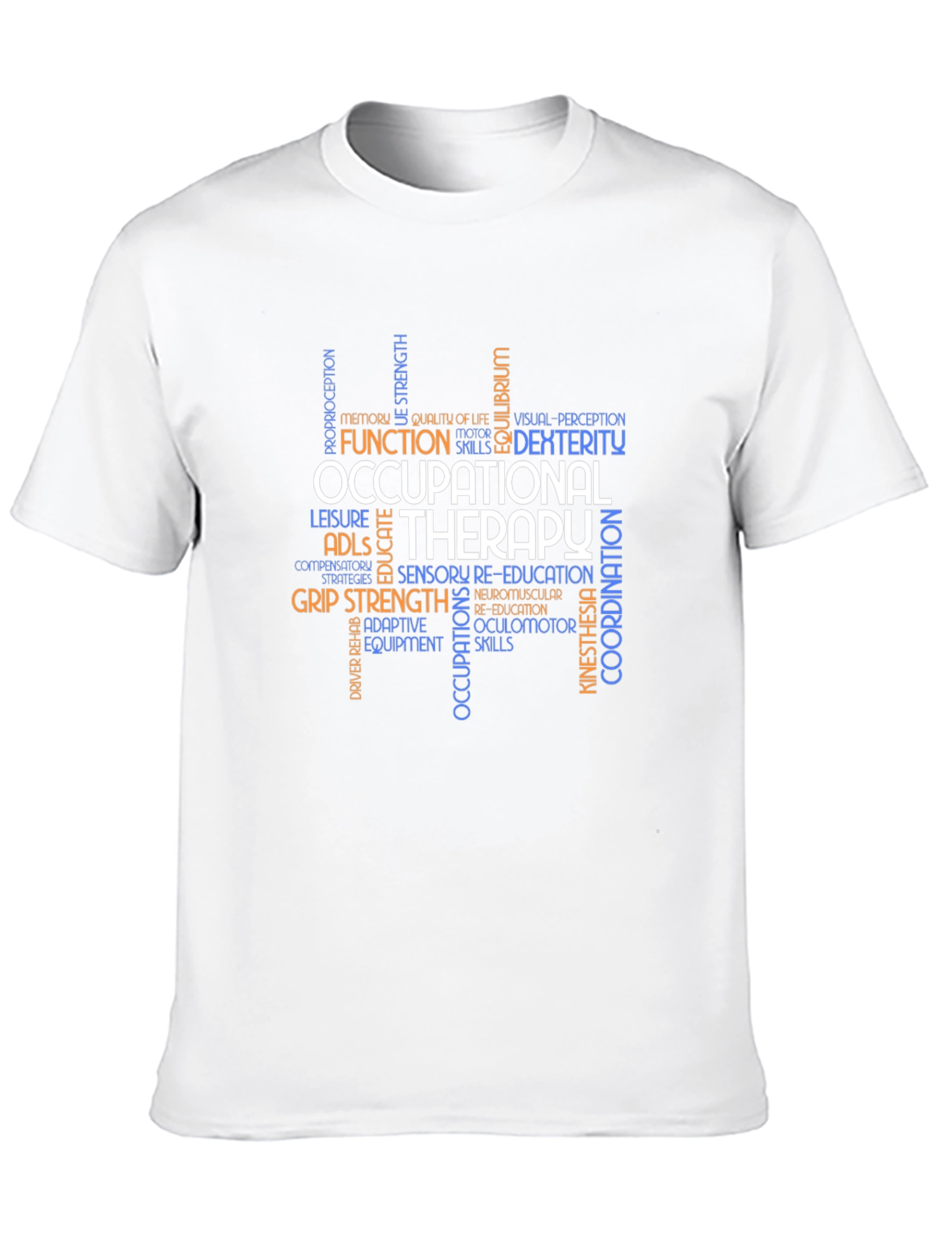 Black Occupational Therapy Word Art T-Shirt view 10