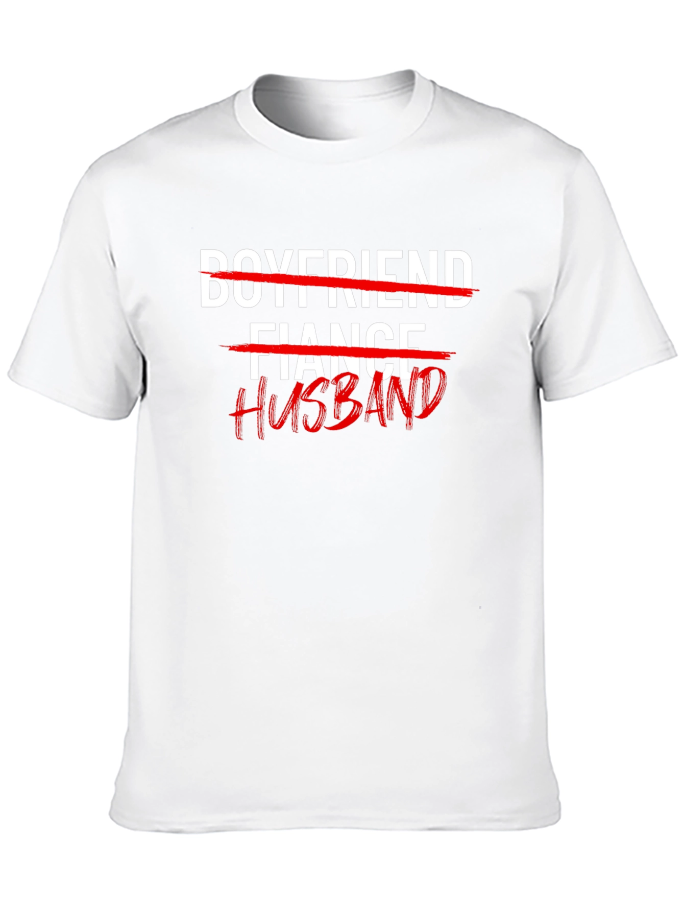 Black Husband T-Shirt: Crossed Out Fiance & Boyfriend Tee view 10