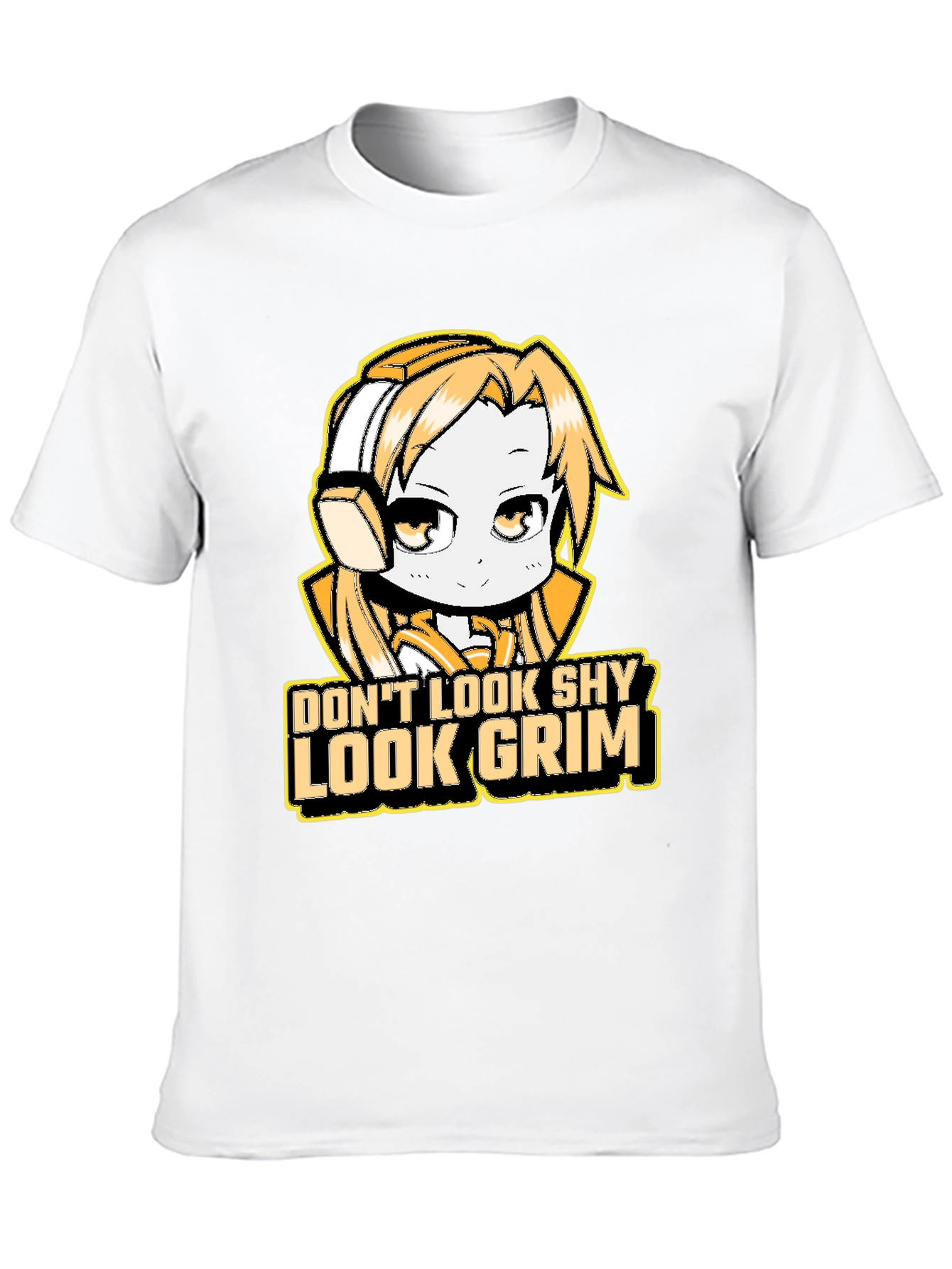 Black Don't Look Shy Look Grim Graphic T-Shirt view 10