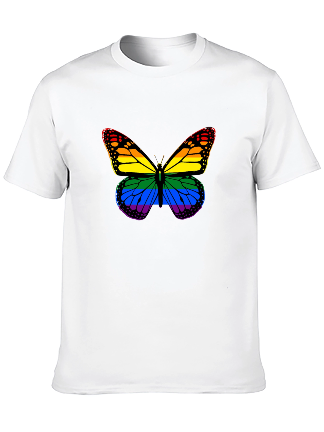 Black Rainbow Butterfly Graphic T-Shirt view 10