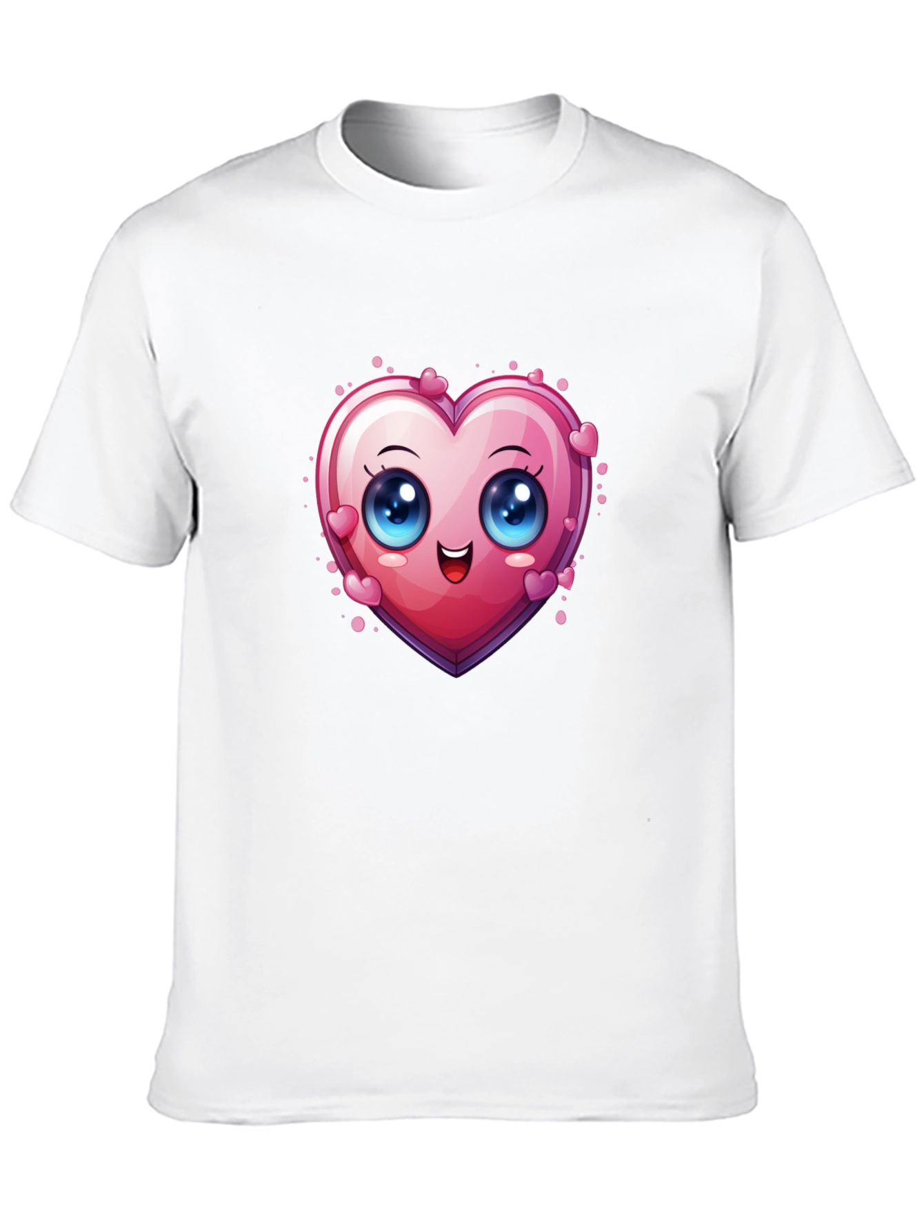 Black Cute Cartoon Heart Graphic T-Shirt view 10