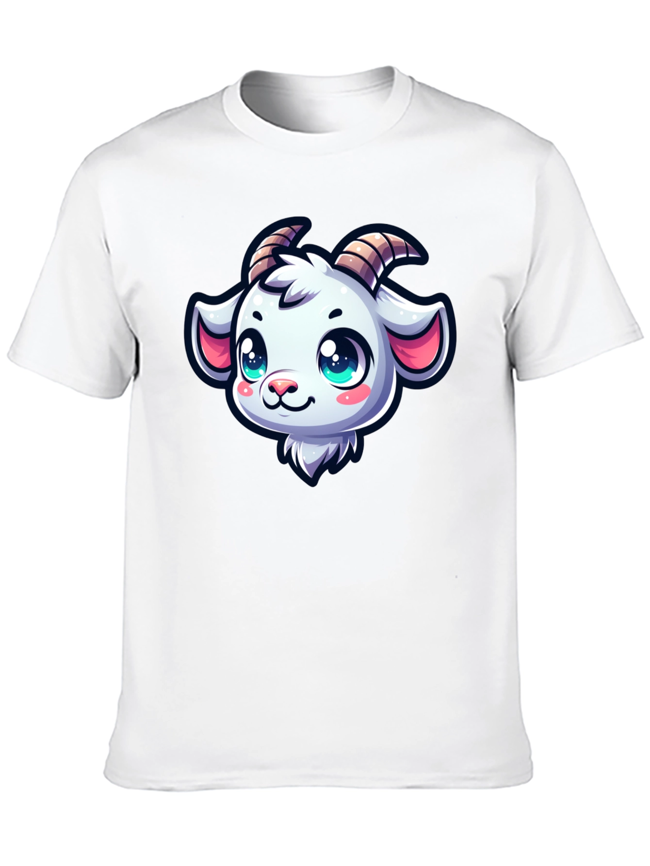 Black Goat Head Cartoon Black T-Shirt view 10