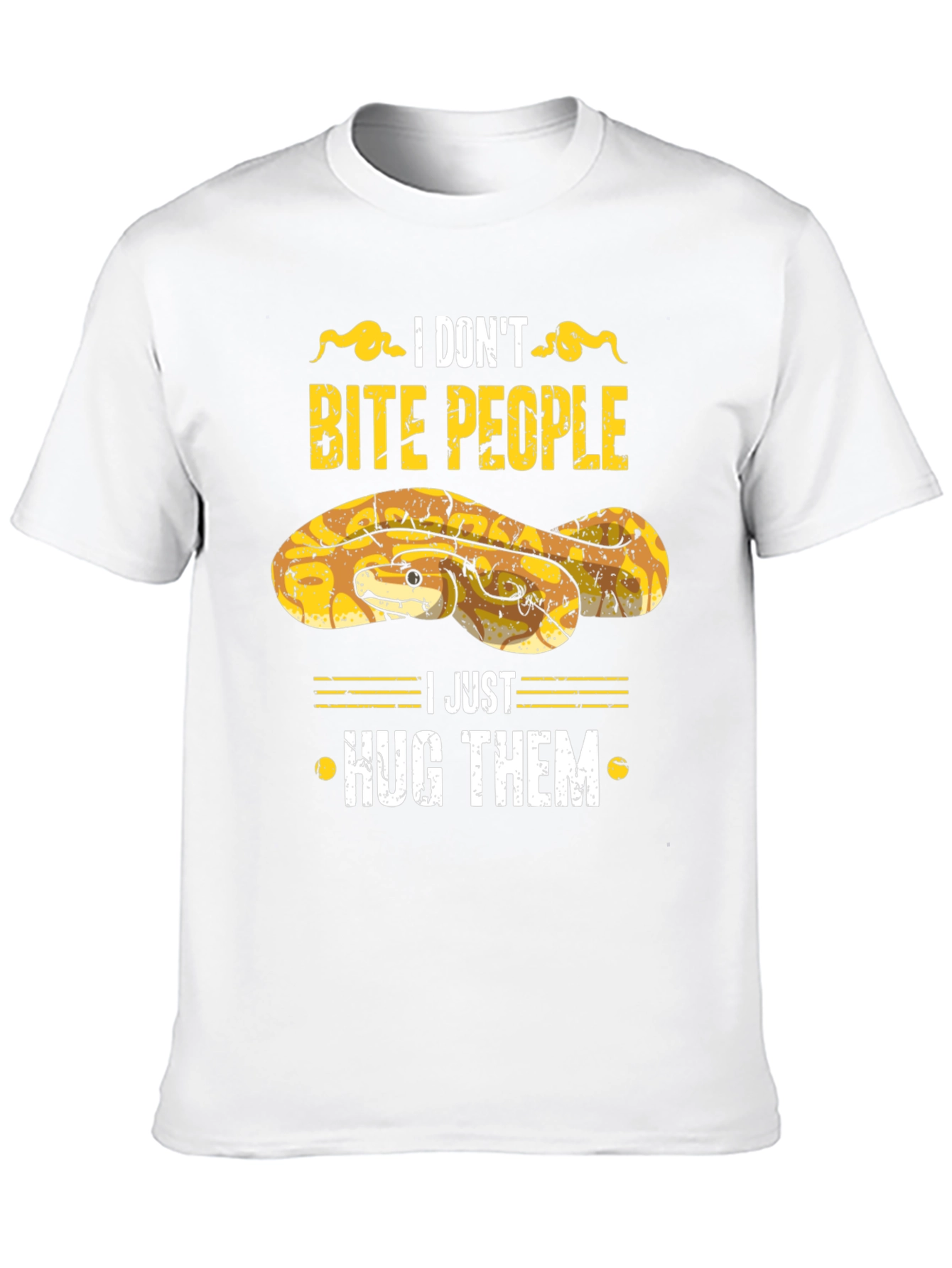Black Funny Snake Hugs T-Shirt - I Don't Bite People view 10