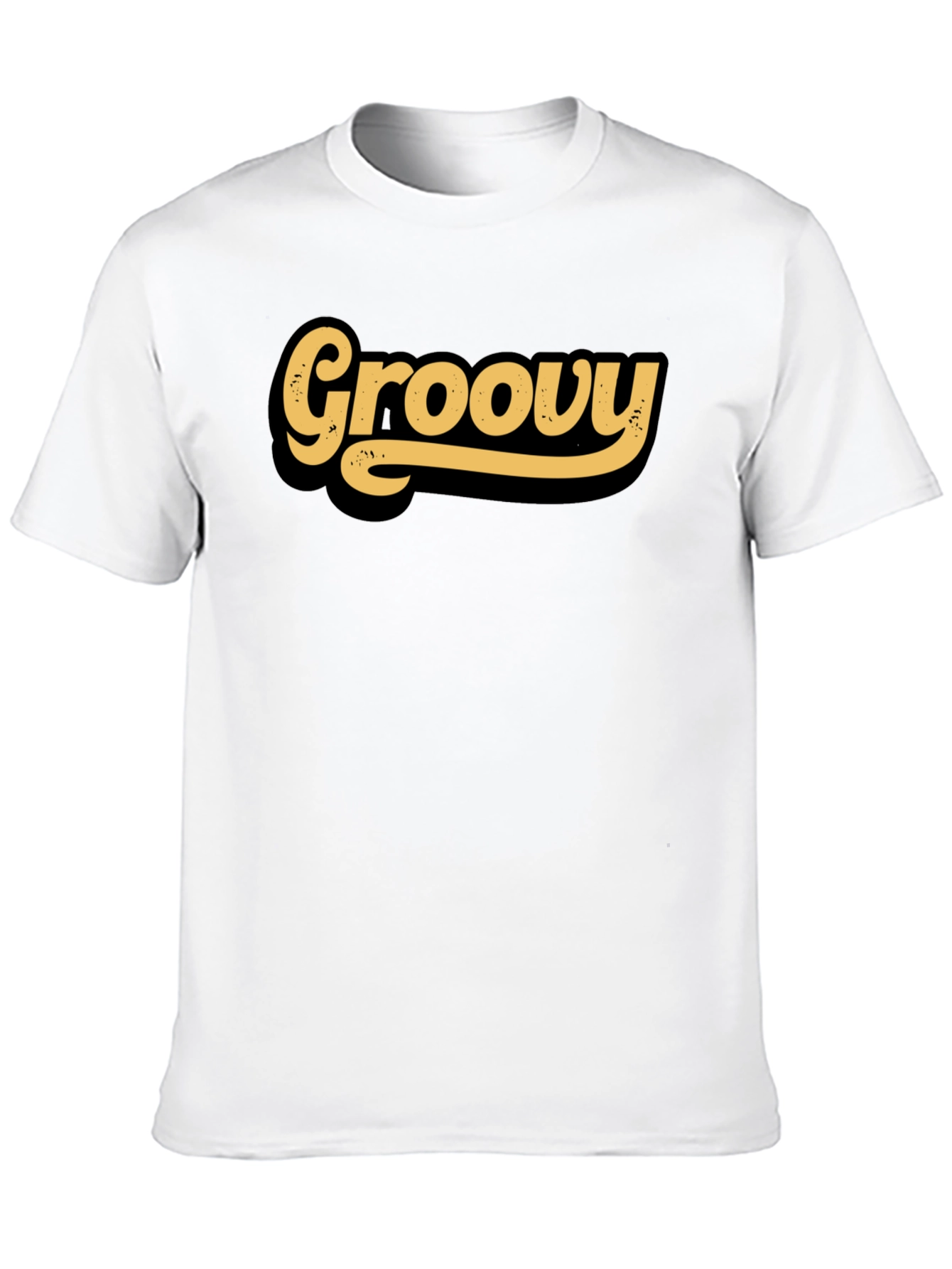 Black Groovy Retro T-Shirt - Classic Design view 10