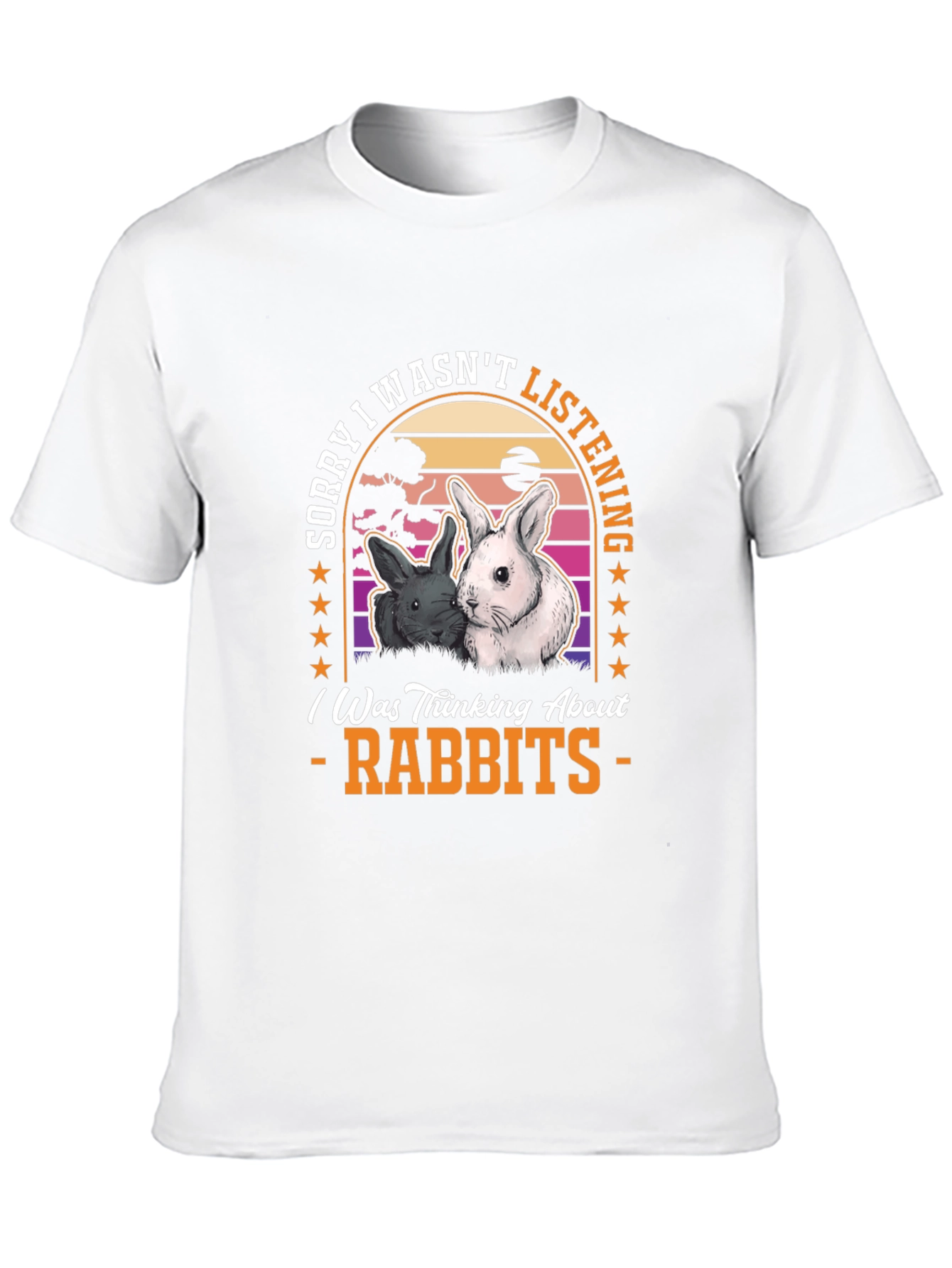 Black Sorry Wasn't Listening Rabbits T-Shirt view 10