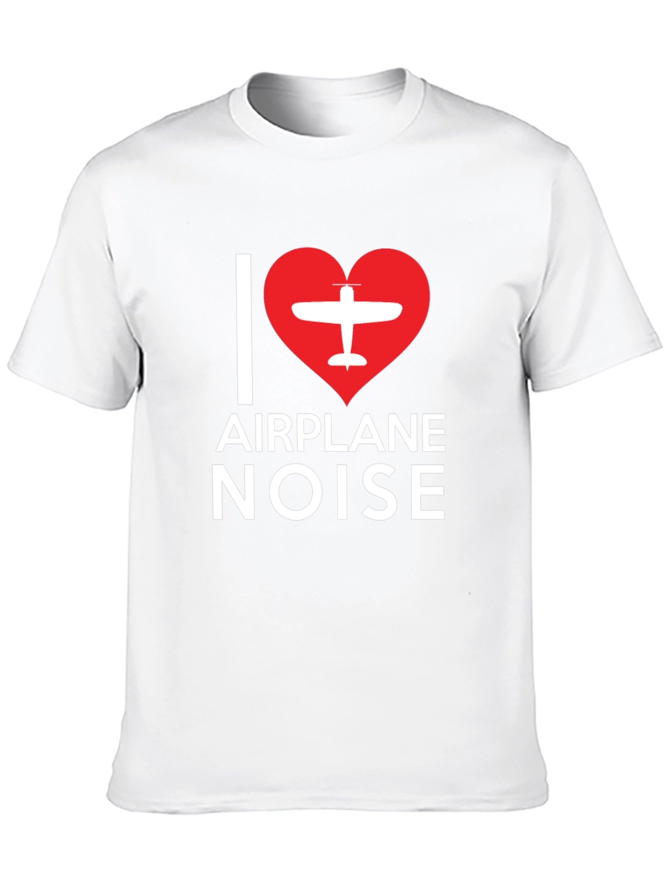 Black I Love Airplane Noise Black T-Shirt view 10