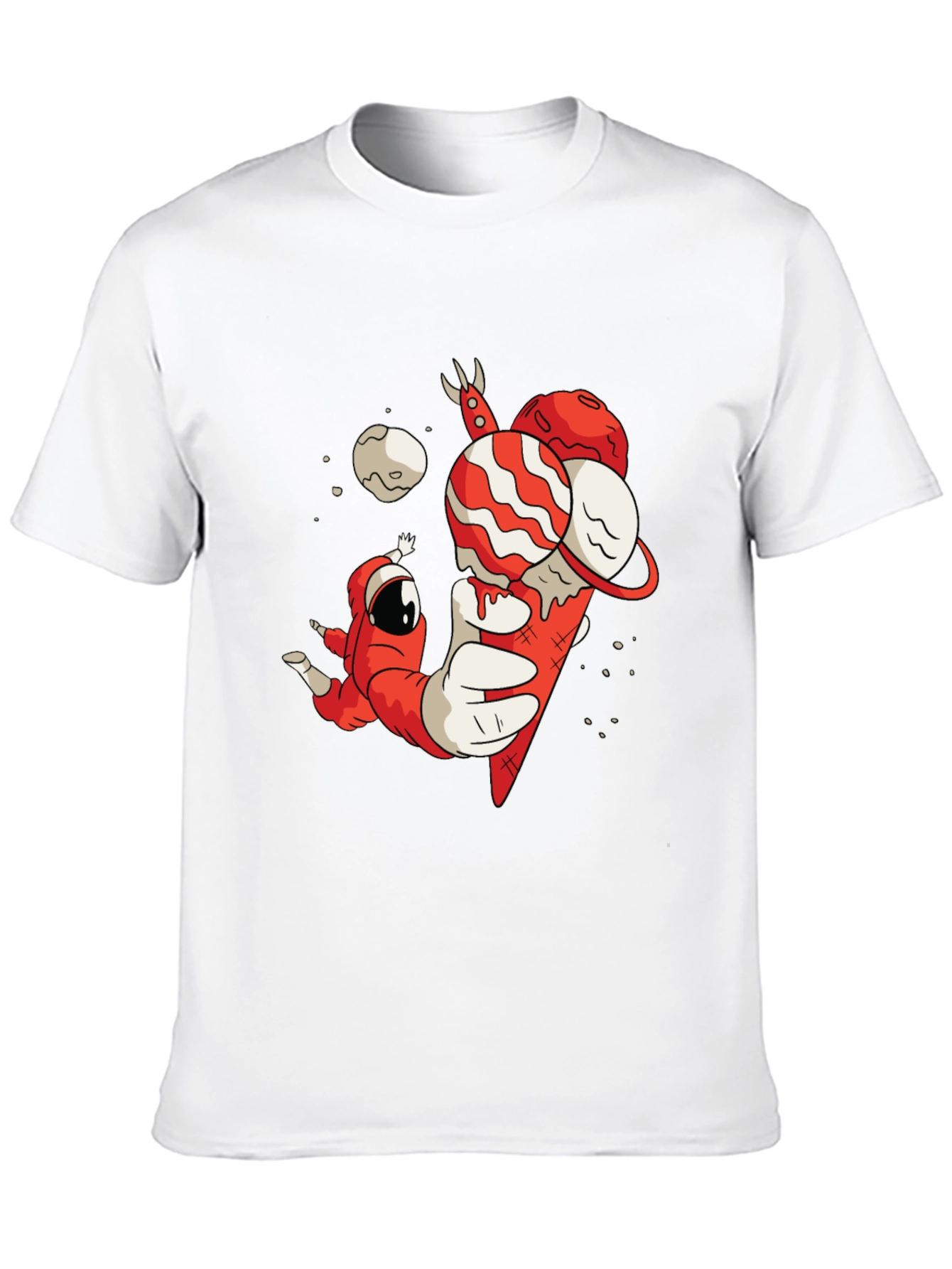 Black Astronaut Ice Cream Graphic Tee - Space Dessert Shirt view 10