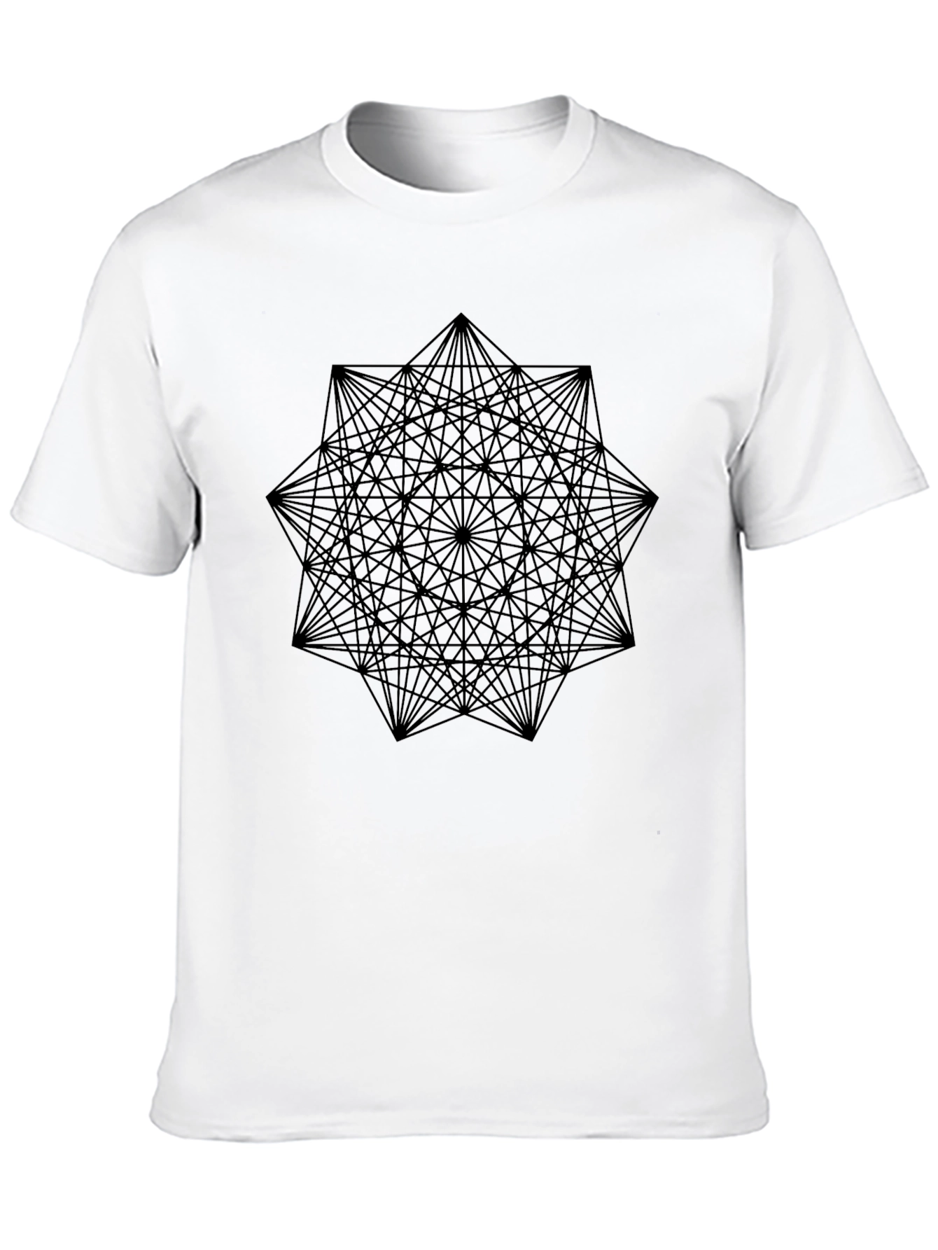 Black Geometric Starburst Graphic Tee - Black view 10
