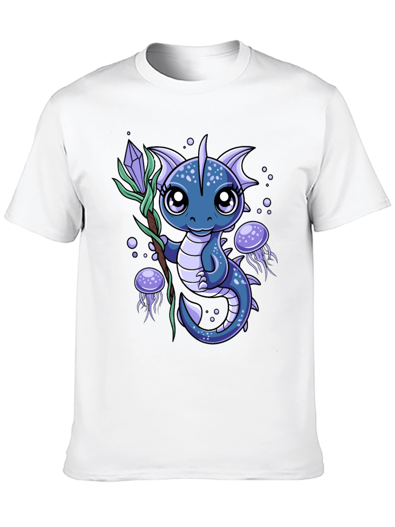 Black Cute Dragon Graphic Tee - Fantasy Creature Shirt view 10