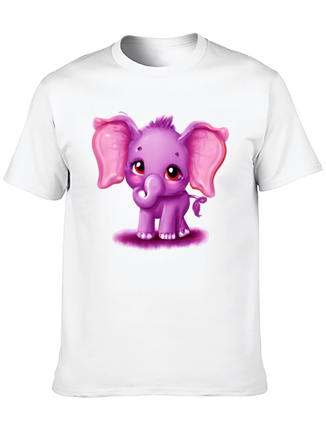 Black Cute Elephant Graphic Tee - Black Cotton Shirt view 10