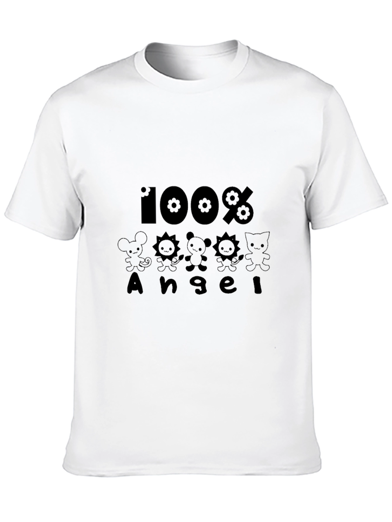 Black 100% Angel Graphic T-Shirt - Soft Cotton Blend view 10