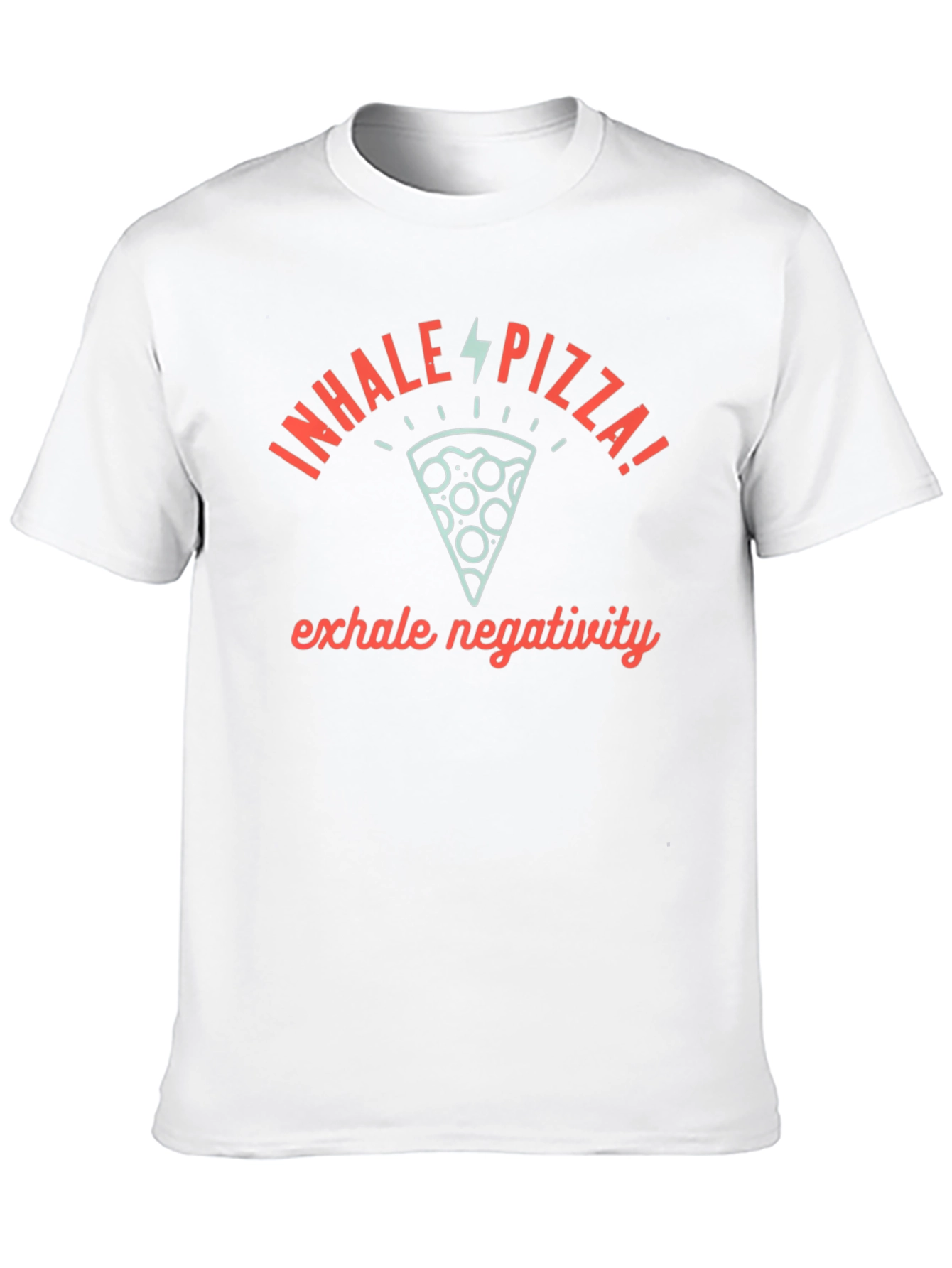 Black Inhale Pizza Exhale Negativity Graphic Tee view 10