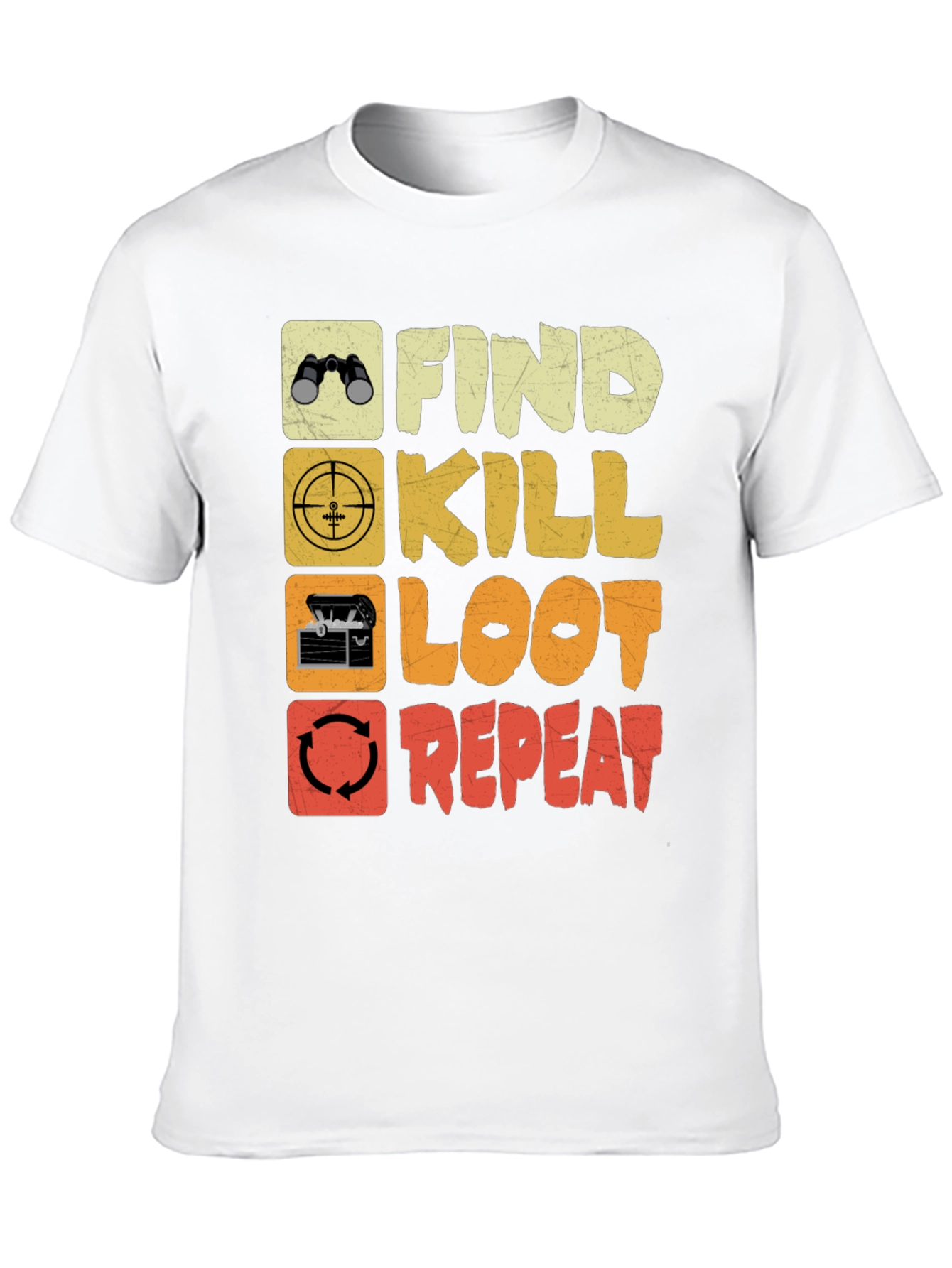 Black Find Kill Loot Repeat Gaming T-Shirt view 10