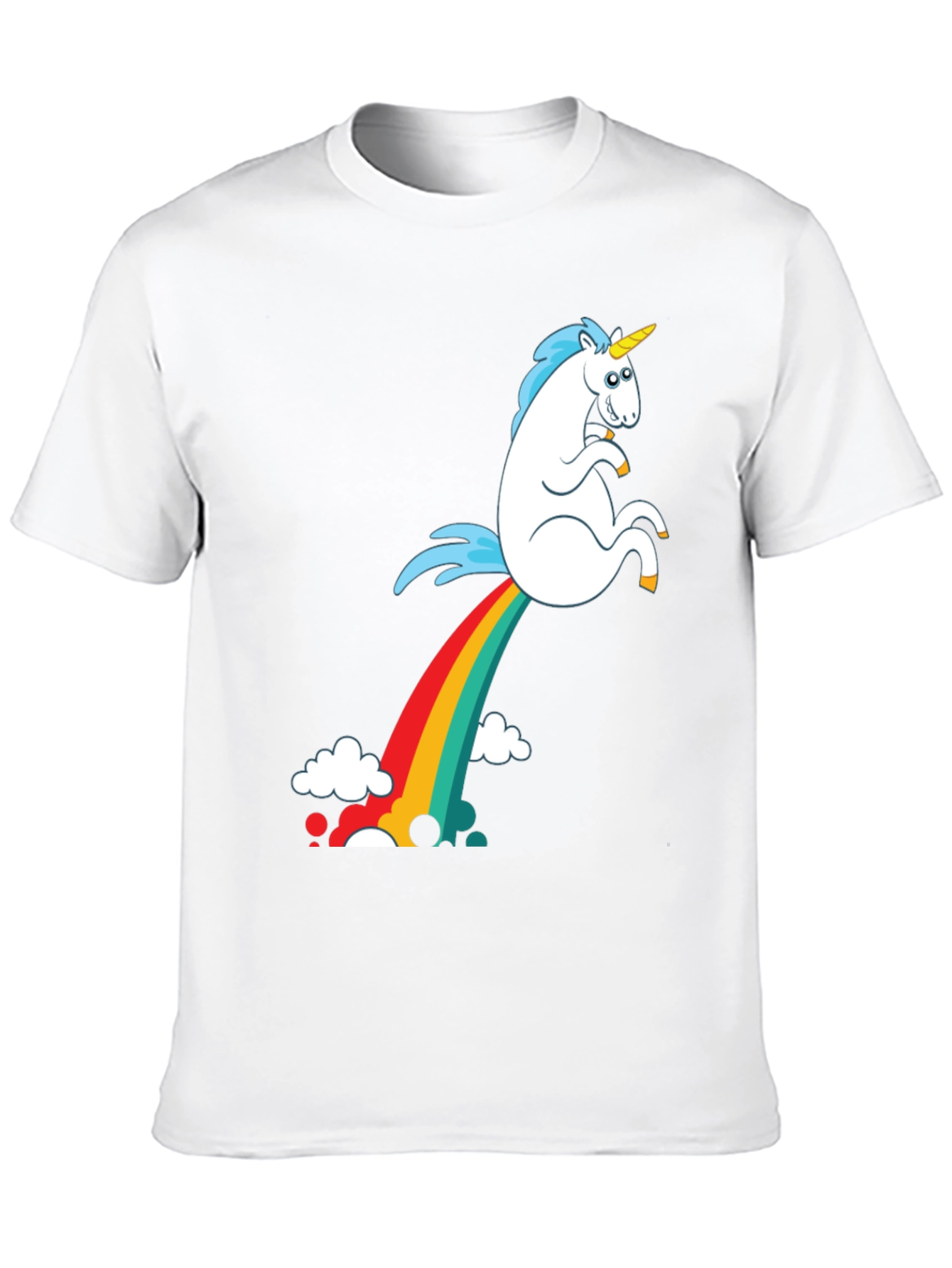 Black Rainbow Unicorn Poop T-Shirt - Funny Graphic Tee view 10