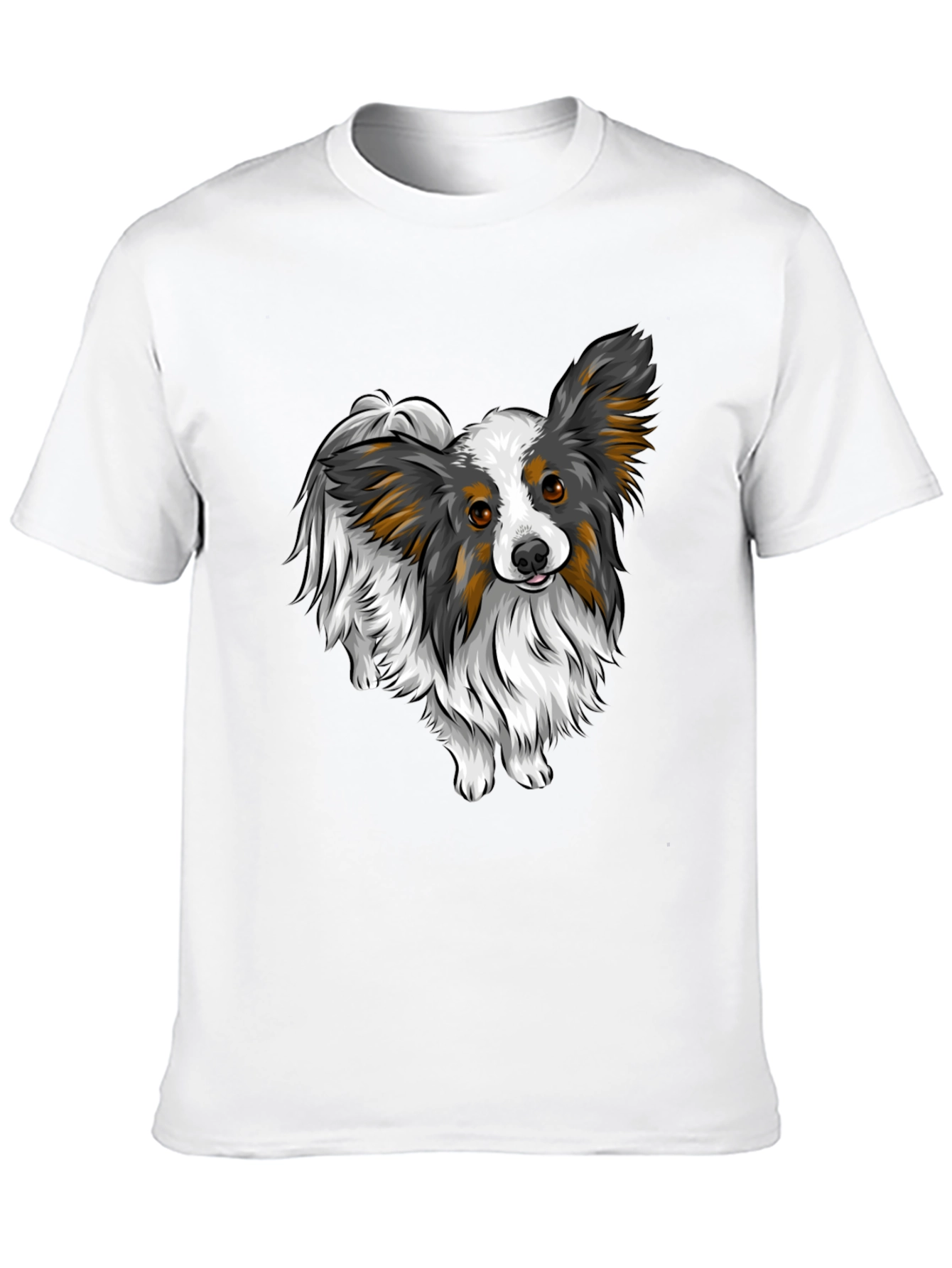 Black Papillon Dog Graphic Tee - Black Unisex Shirt view 10