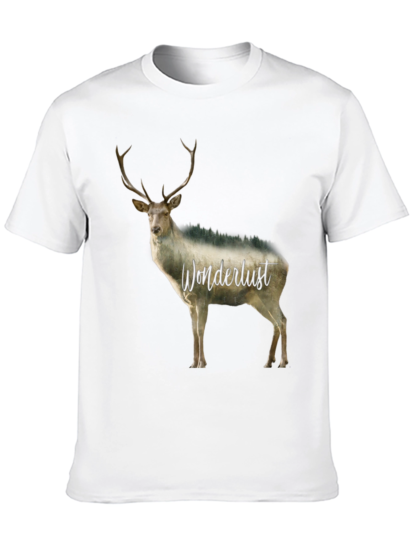 Black Wanderlust Deer Graphic Tee - Black Crew Neck view 10