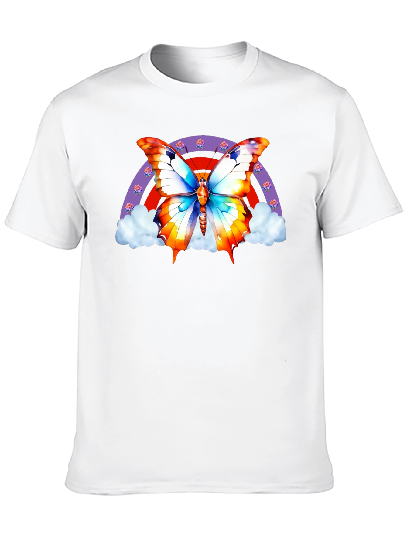 Black Butterfly Rainbow T-Shirt - Stylish Graphic Tee view 10