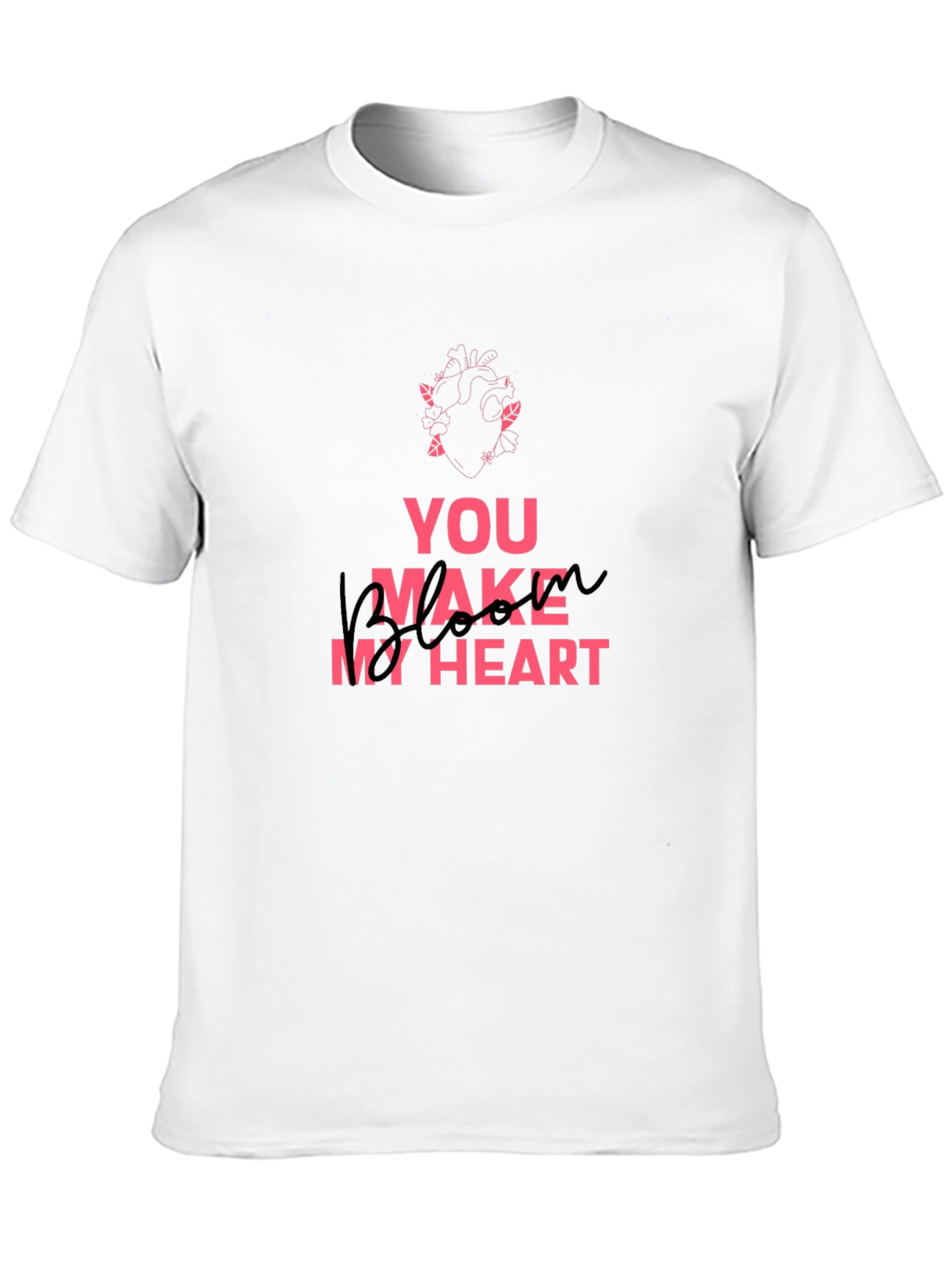 Black You Make My Heart Blossom Black Graphic Tee view 10