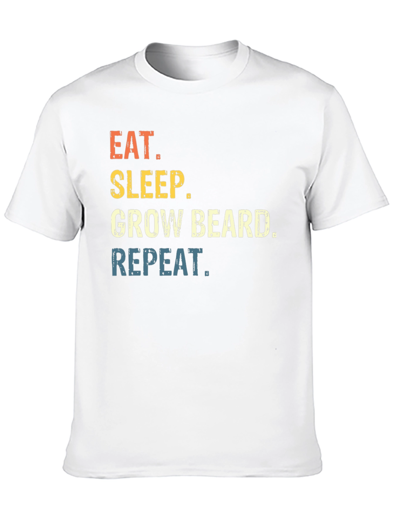 Black Eat Sleep Grow Beard Repeat Graphic T-Shirt view 10