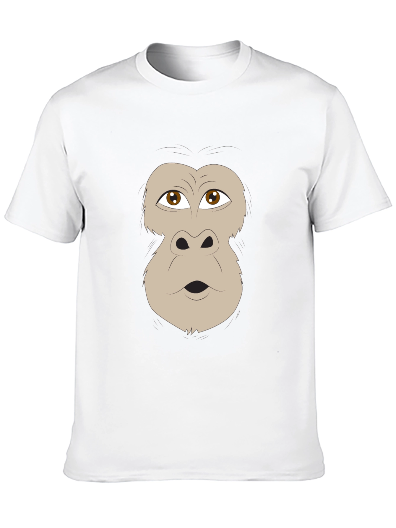 Black Funny Gorilla Face Graphic Black T-Shirt view 10