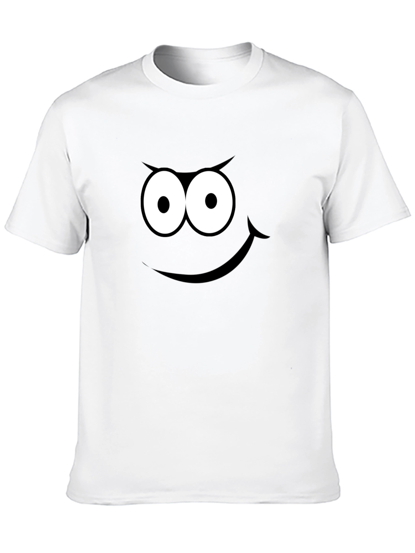 Black Funny Cartoon Face Black T-Shirt view 10