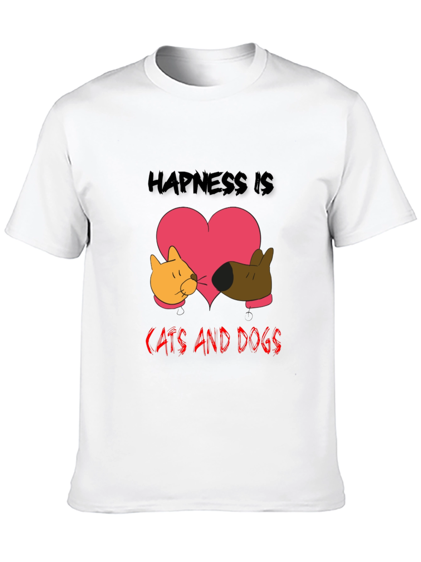 Black Happiness is Cats and Dogs Graphic Tee view 10