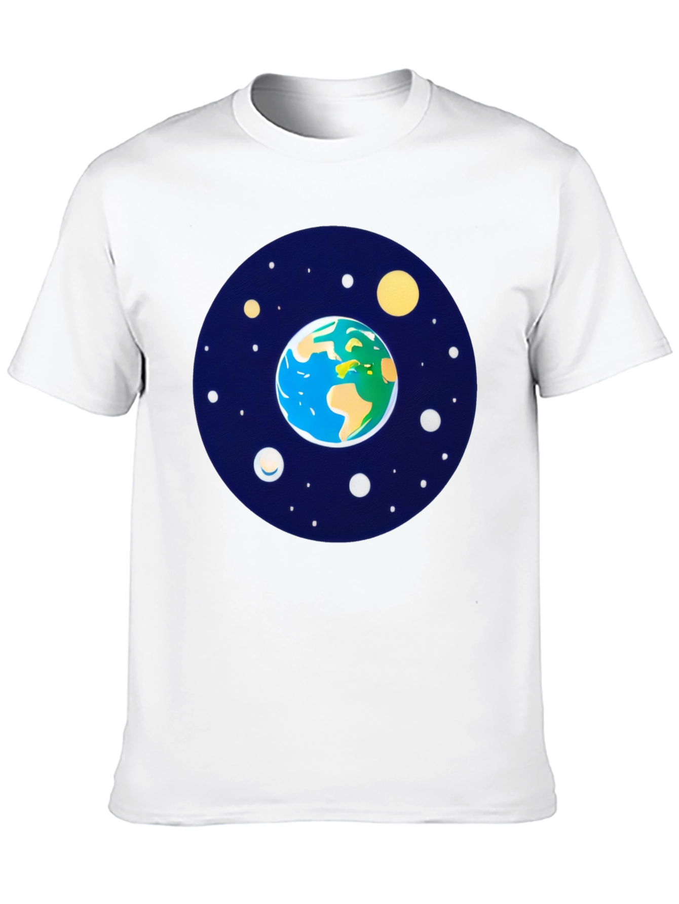 Black Earth and Stars Graphic Tee - Men's Black T-Shirt view 10