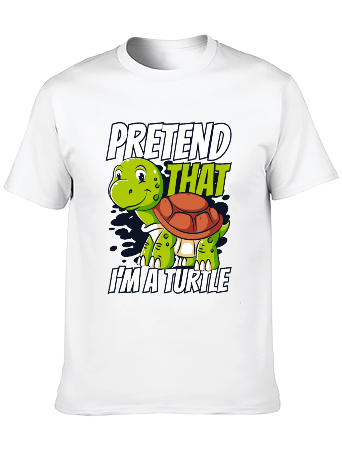Black Pretend I'm A Turtle Novelty T-Shirt view 10