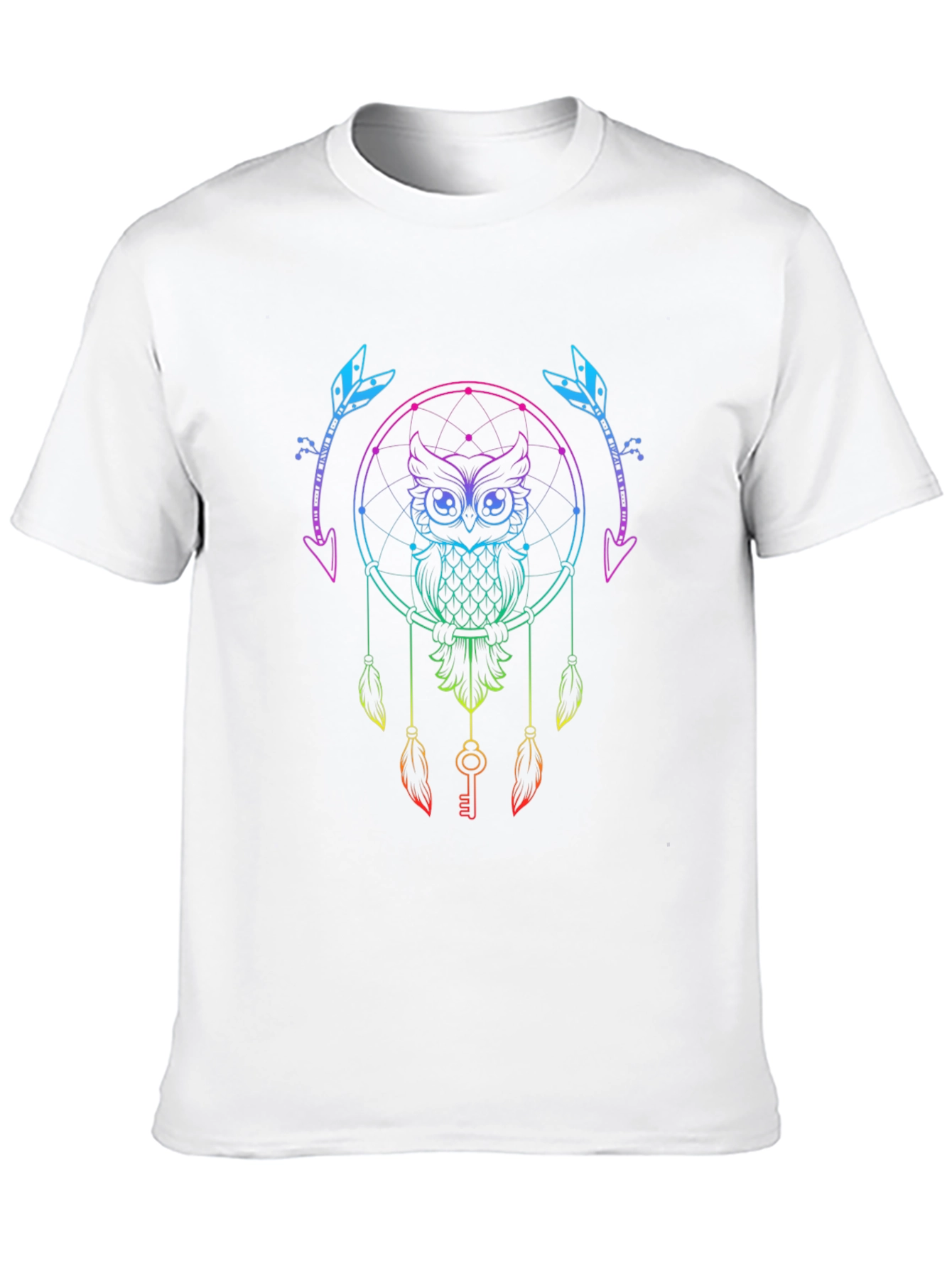 Black Rainbow Owl Dreamcatcher Graphic Tee - Unique Design view 10